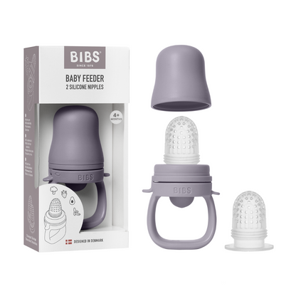 BIBS - Dispozitiv de hranire Baby Feeder cu 2 tetine din silicon, Fossil Grey