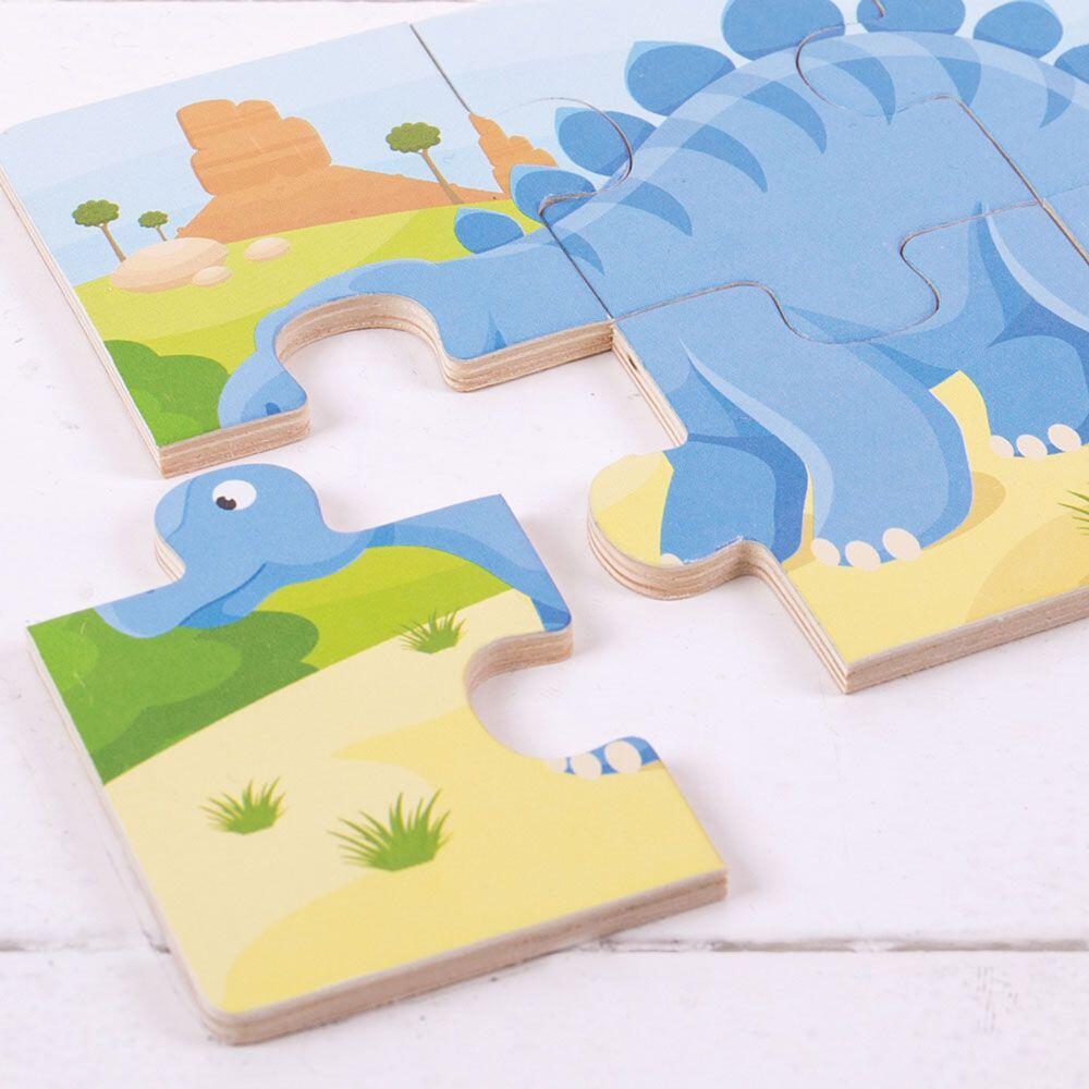 Set 3 puzzle din lemn - Dinozauri