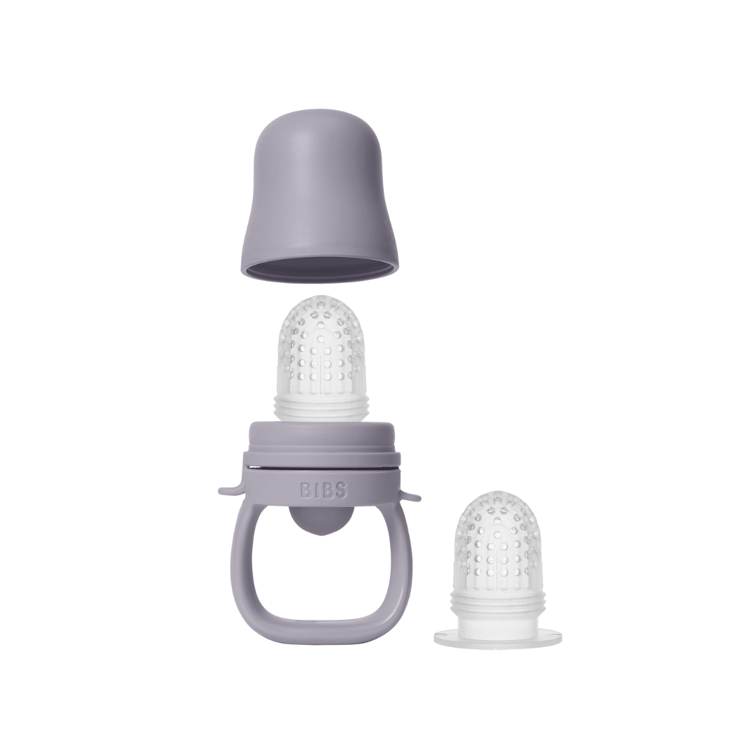BIBS - Dispozitiv de hranire Baby Feeder cu 2 tetine din silicon, Fossil Grey