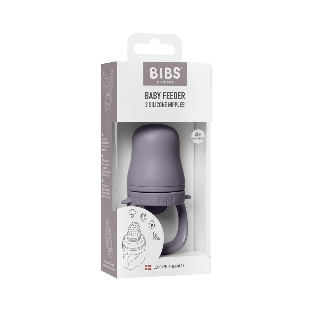 BIBS - Dispozitiv de hranire Baby Feeder cu 2 tetine din silicon, Fossil Grey