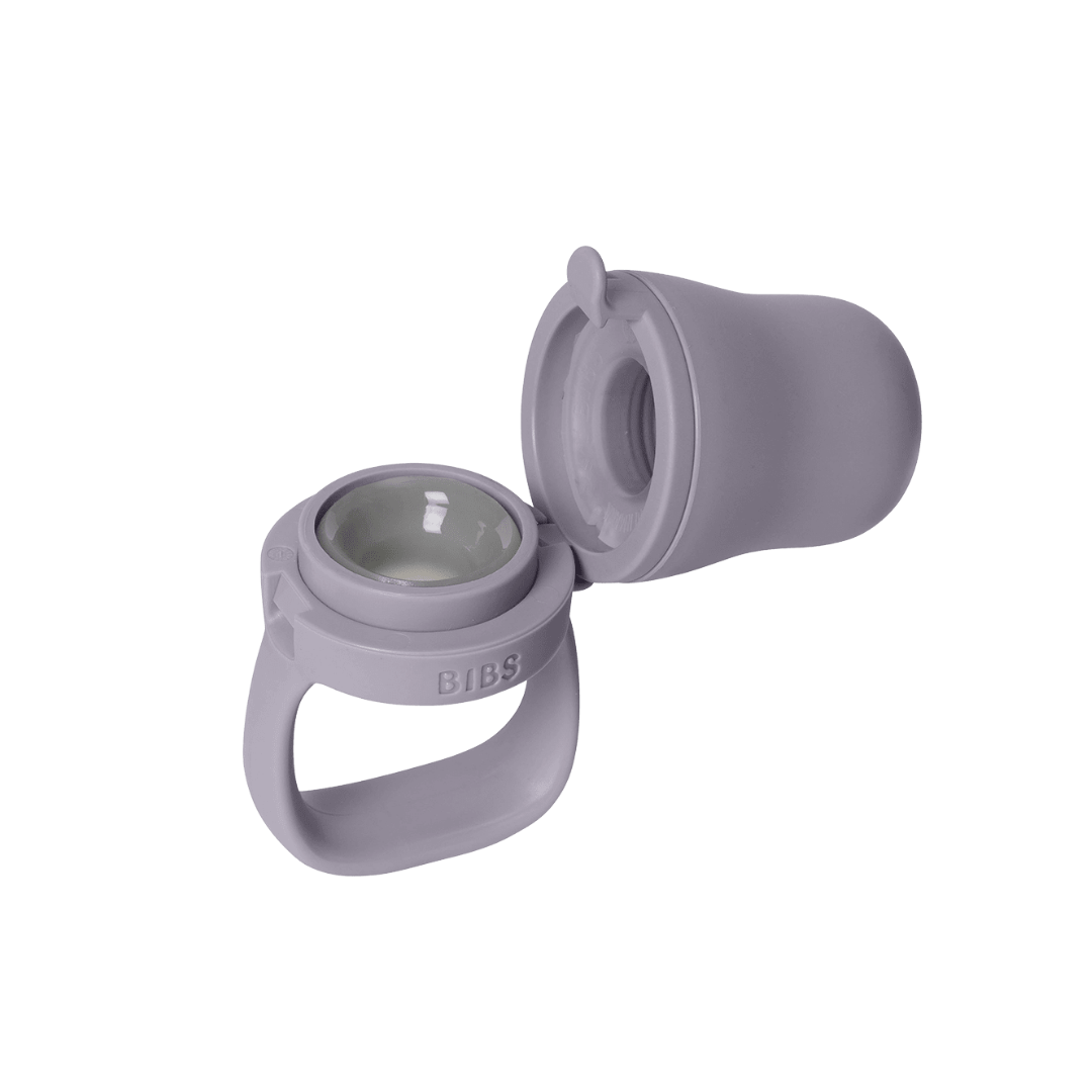 BIBS - Dispozitiv de hranire Baby Feeder cu 2 tetine din silicon, Fossil Grey