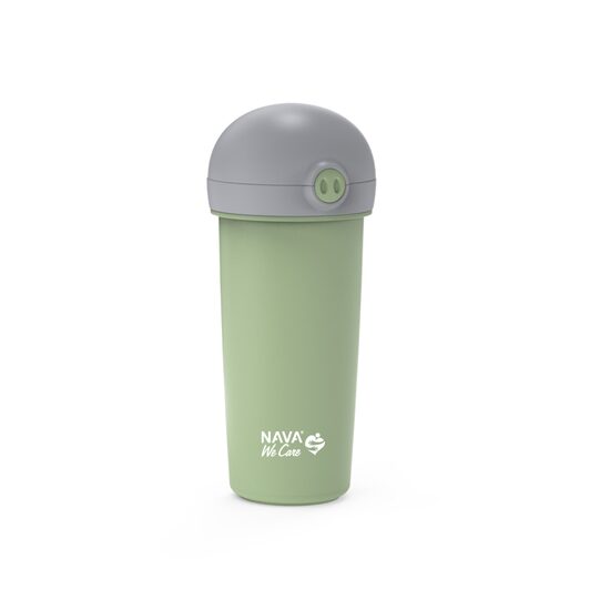 Sticla de plastic cu pai Nava 380ml verde