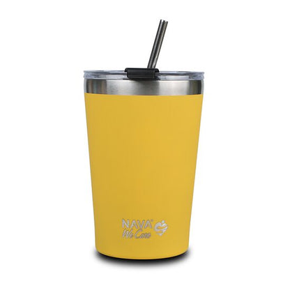 Cana termoizolanta cu pai Nava 450ml galben