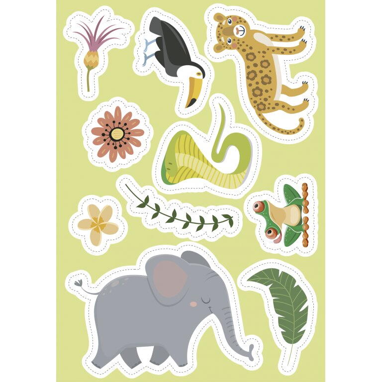 Carte de activitati cu abtibilduri - Jungla