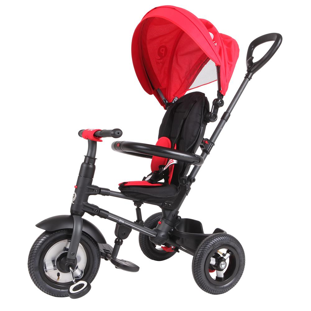 Tricicleta cu roti de cauciuc Qplay Rito Rubber Rosu