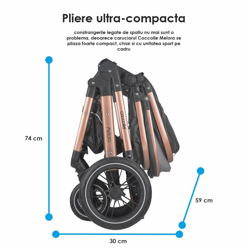 Carucior transformabil 3in1 Coccolle Melora Diamond black
