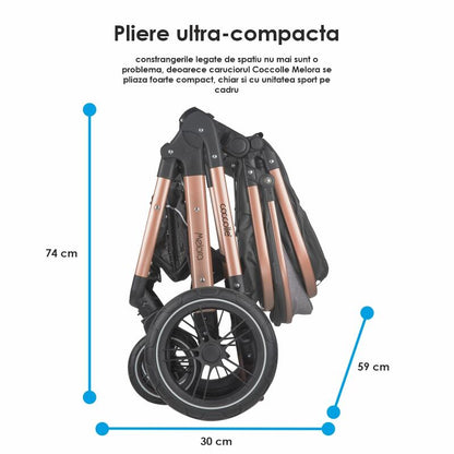 Carucior transformabil 3in1 Coccolle Melora Diamond black