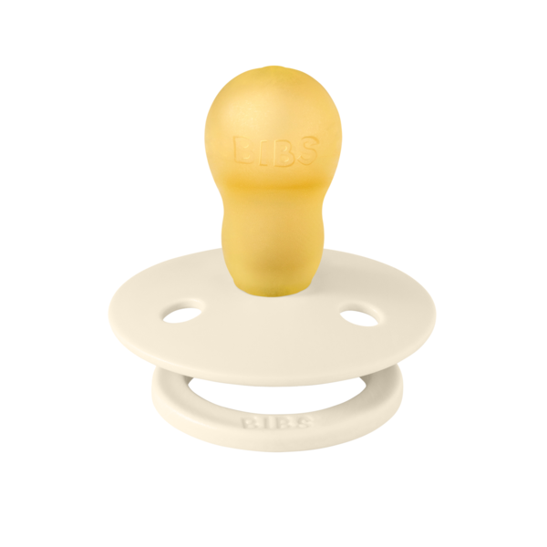 BIBS - Suzeta Colour Latex, tetina rotunda, 18 luni+-Ivory