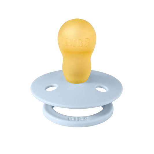 BIBS - Suzeta Colour Latex, tetina rotunda, 18 luni+-Baby Blue