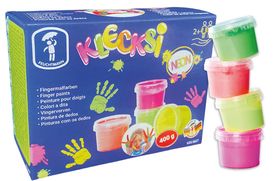 Vopsea pentru pictura cu degetele - 4 culori neon