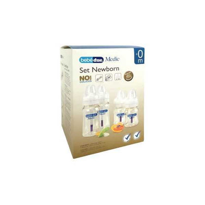 Set 2 biberoane nou-nascuti si 2 suzete Medic BebeduE 80146
