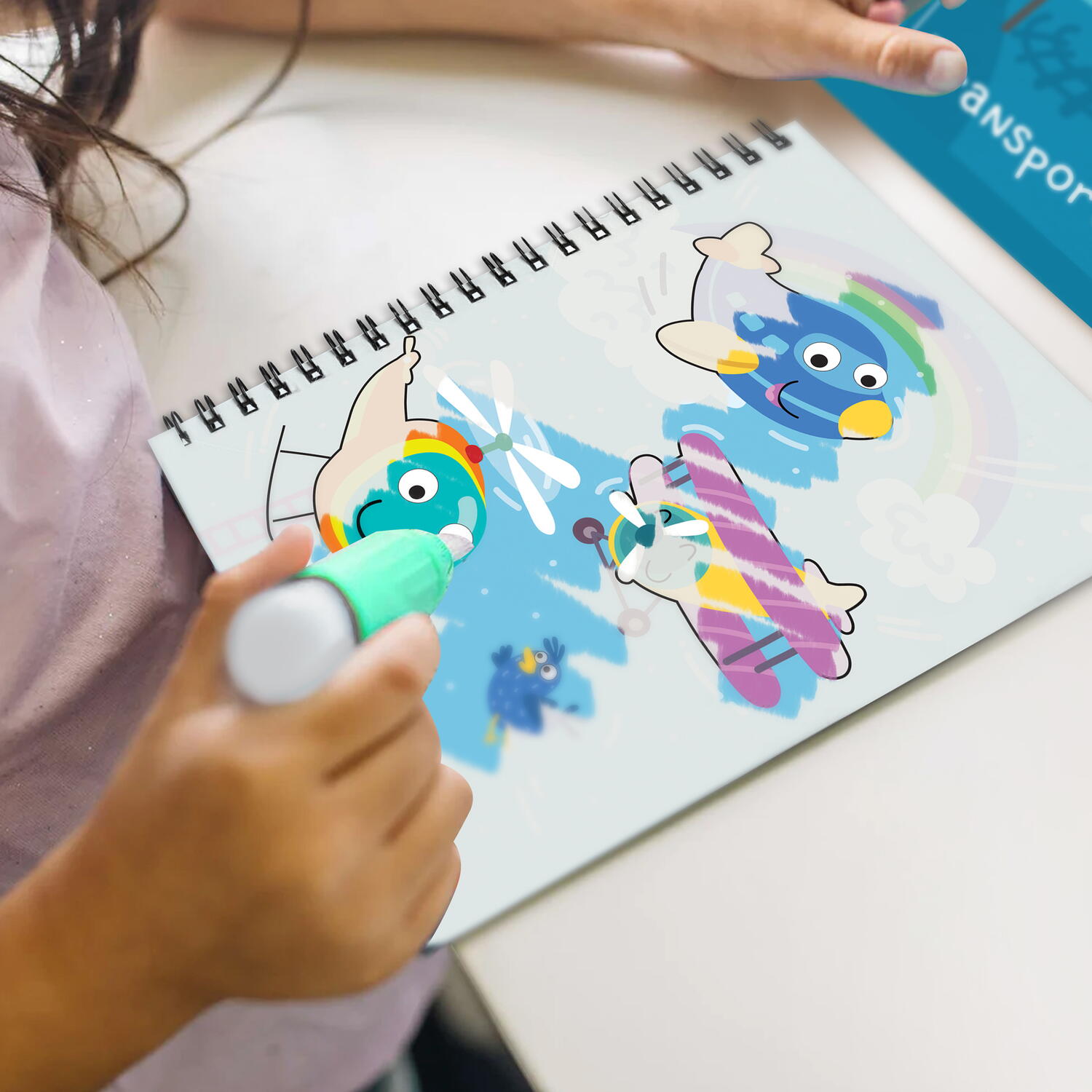 Set de colorat cu apa - Vehicule