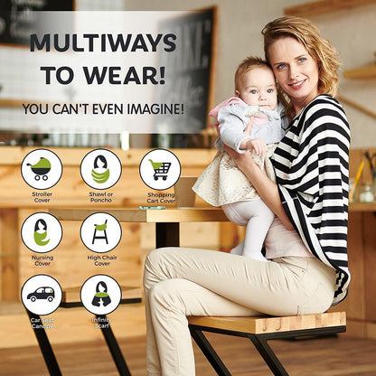 Husa multifunctionala 4 in 1- Esarfa alaptare, husa pentru cosulet auto, cos cumparaturi si scaun de masa Bambinice BN002