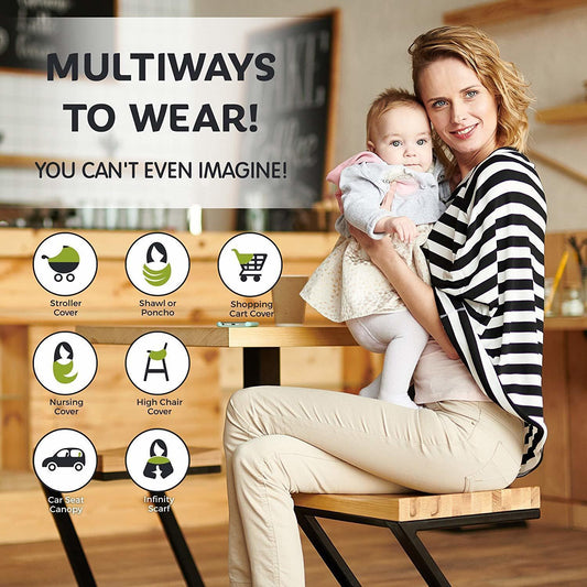 Bambinice Husa multifunctionala 4 in 1- Esarfa alaptare, husa pentru cosulet auto, cos cumparaturi si scaun de masa - imaginea 2