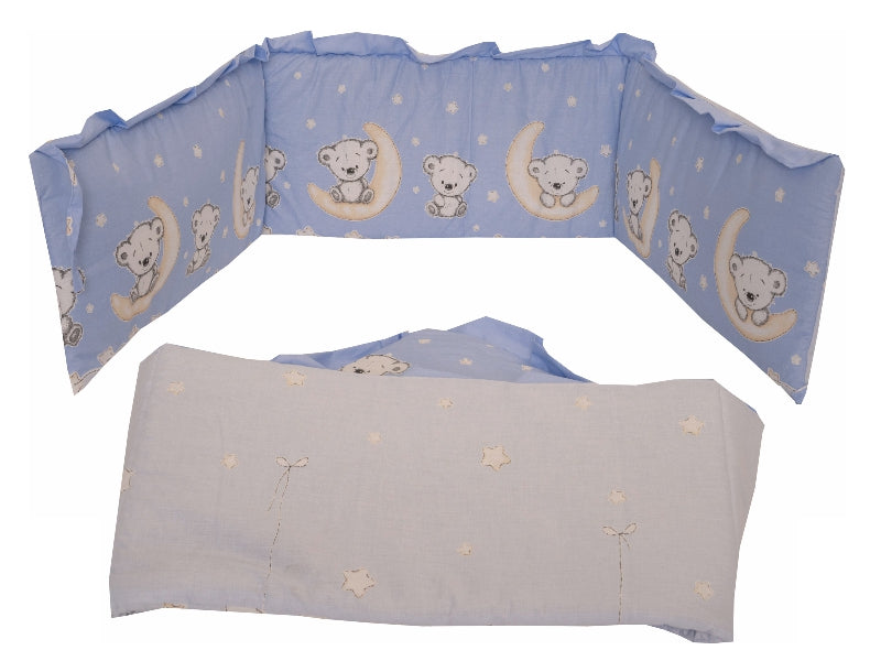 Lenjerie MyKids Bear On Moon Blue M2 4+1 Piese 120x60