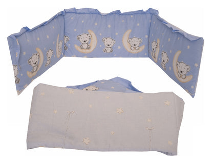 Lenjerie MyKids Bear On Moon Blue M2 4+1 Piese 120x60