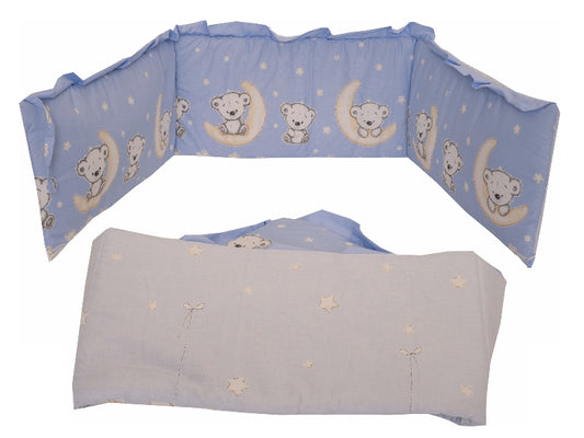 Lenjerie MyKids Bear On Moon Blue M2 4+1 Piese 120x60