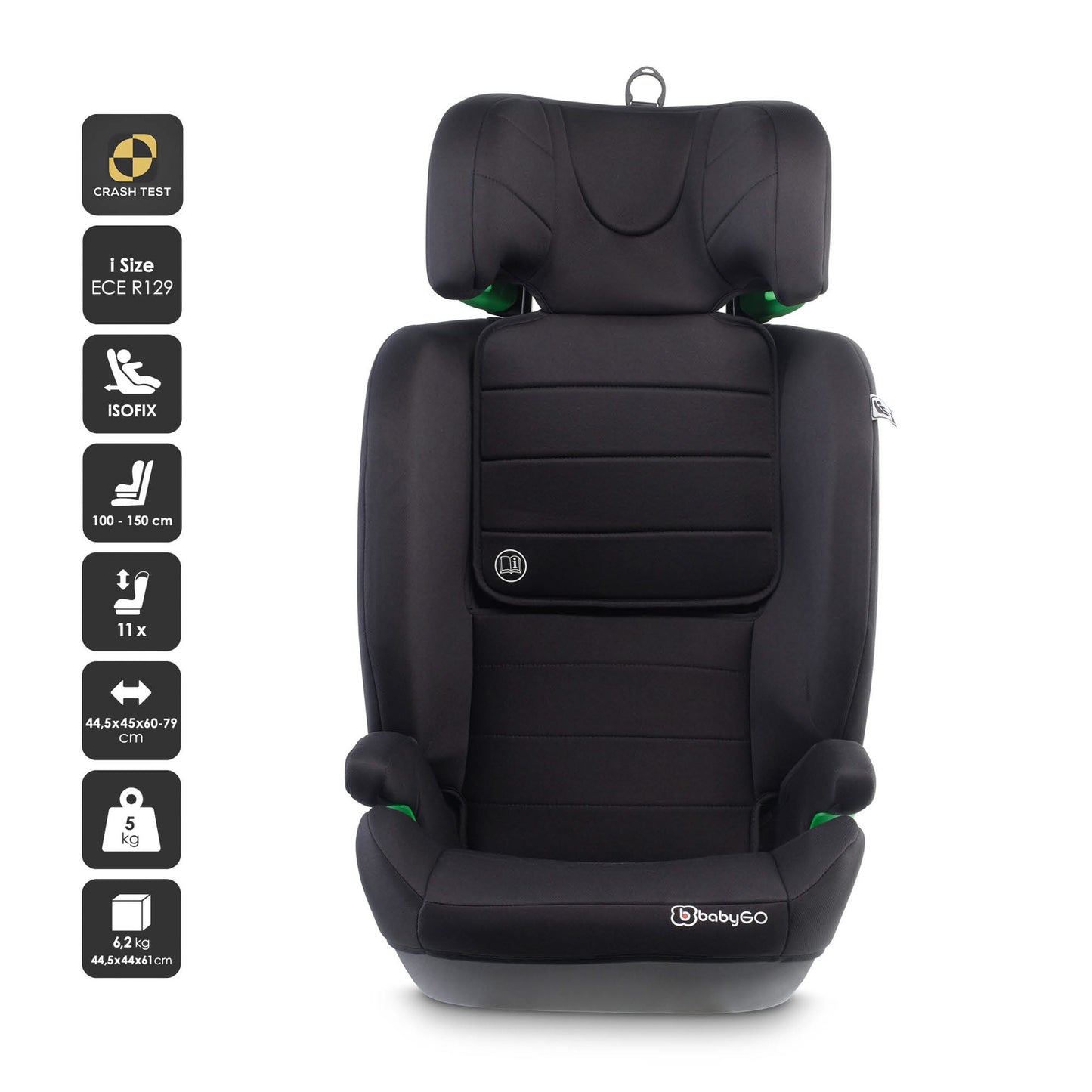 BabyGo - Scaun auto SafeChild2 Black, 100-150 cm, certificat R129