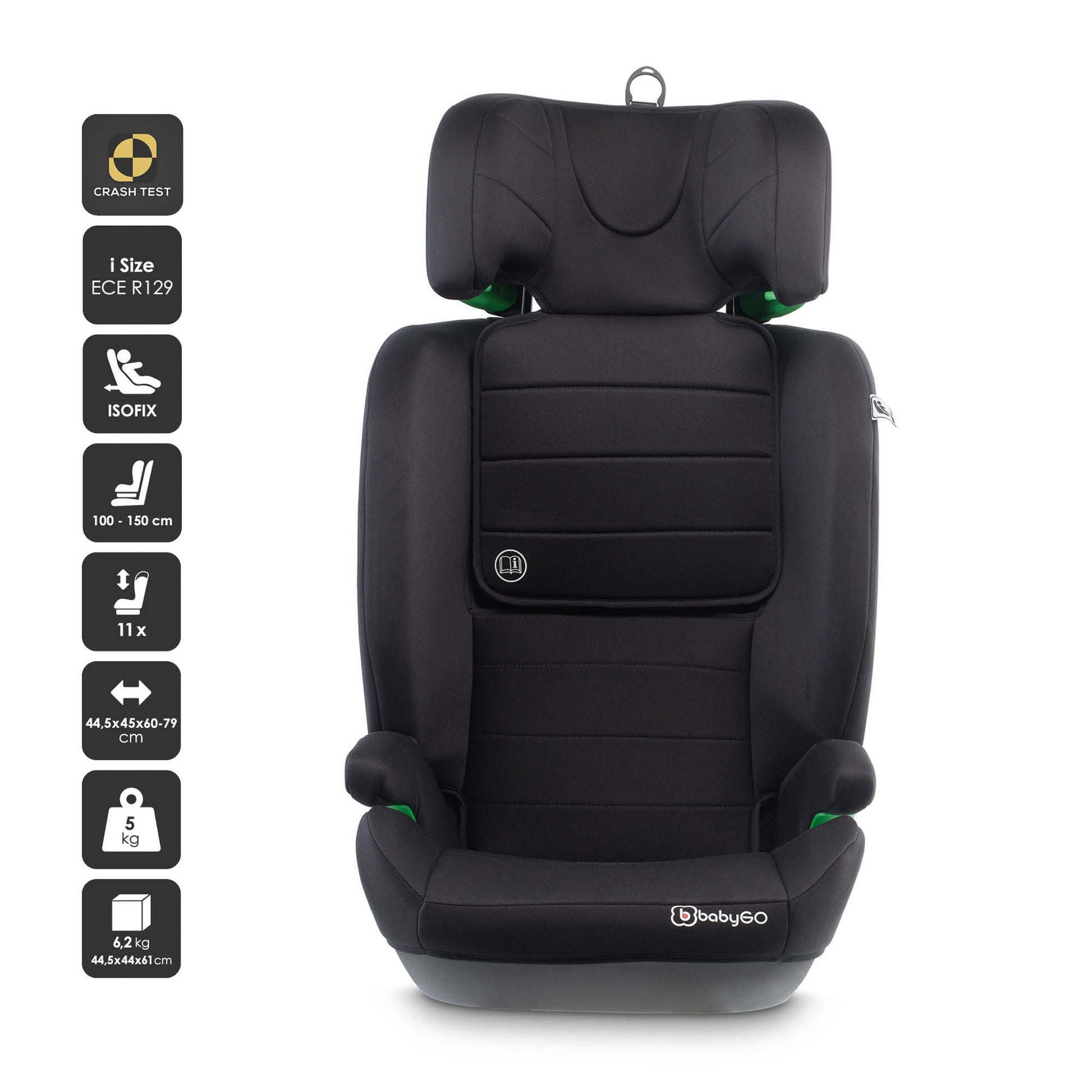 BabyGo - Scaun auto SafeChild2 Black, 100-150 cm, certificat R129