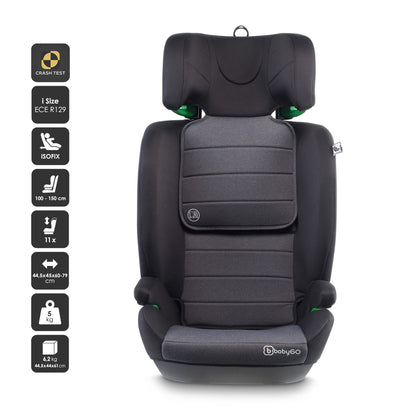 BabyGo - Scaun auto SafeChild2  Grey, 100-150 cm, certificat R129