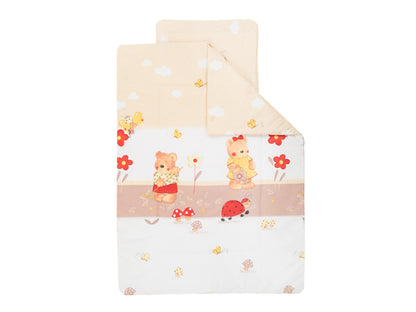 Lenjerie MyKids Teddy Gradina Maro 4 Piese 140x70