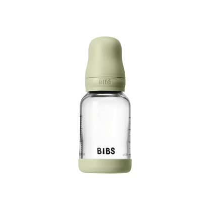 BIBS - Set complet biberon din sticla anticolici cu tetina din latex, flux lent, 120 ml, Sage