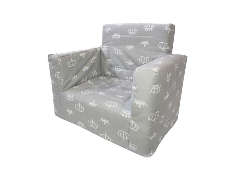 Fotoliu din burete pentru copii MyKids Coronite Gri