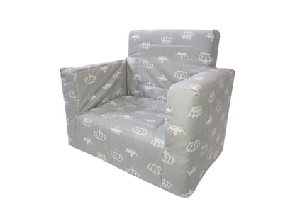 Fotoliu din burete pentru copii MyKids Coronite Gri