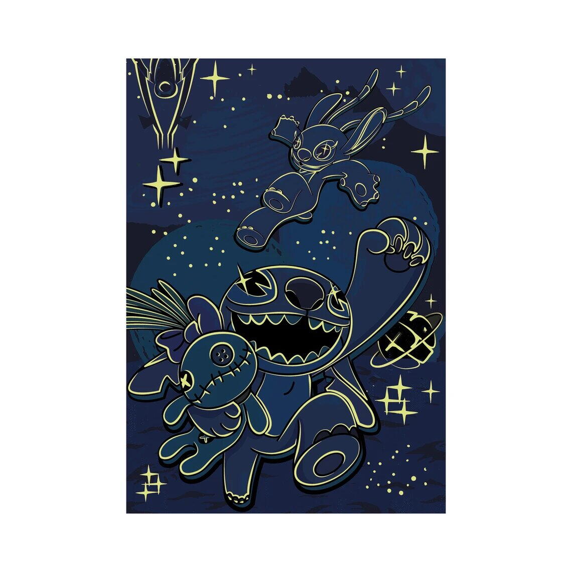 Puzzle neon XL - Stitch (100 piese)