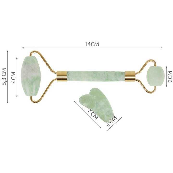 Set rola jad si Gua Sha pentru masaj facial Iso Trade MY367