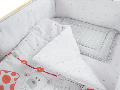 Lenjerie MyKids My Zoo Rosu 4 Piese 120x60