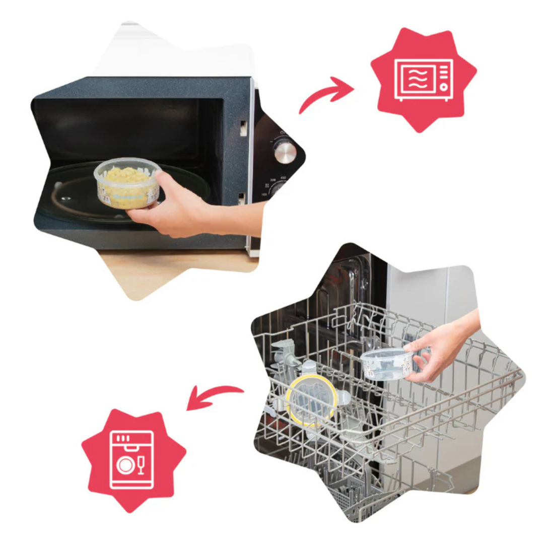 Badabulle - Set 3 boluri ermetice Maxi 300 ml, pentru pastrarea hranei