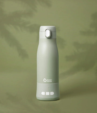 Babymoov - Moov & Feed Incalzitor de biberoane portabil si reincarcabil, Sage Green