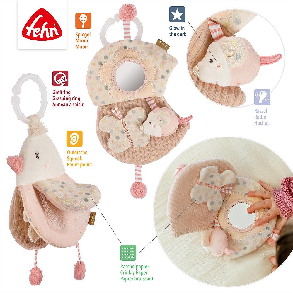 Carticica din plus pentru bebelusi - Pasare pastel