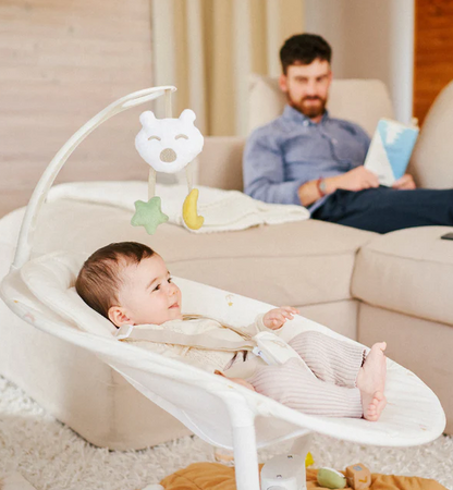 Badabulle - Leagan cu balansare stanga-dreapta, Crem