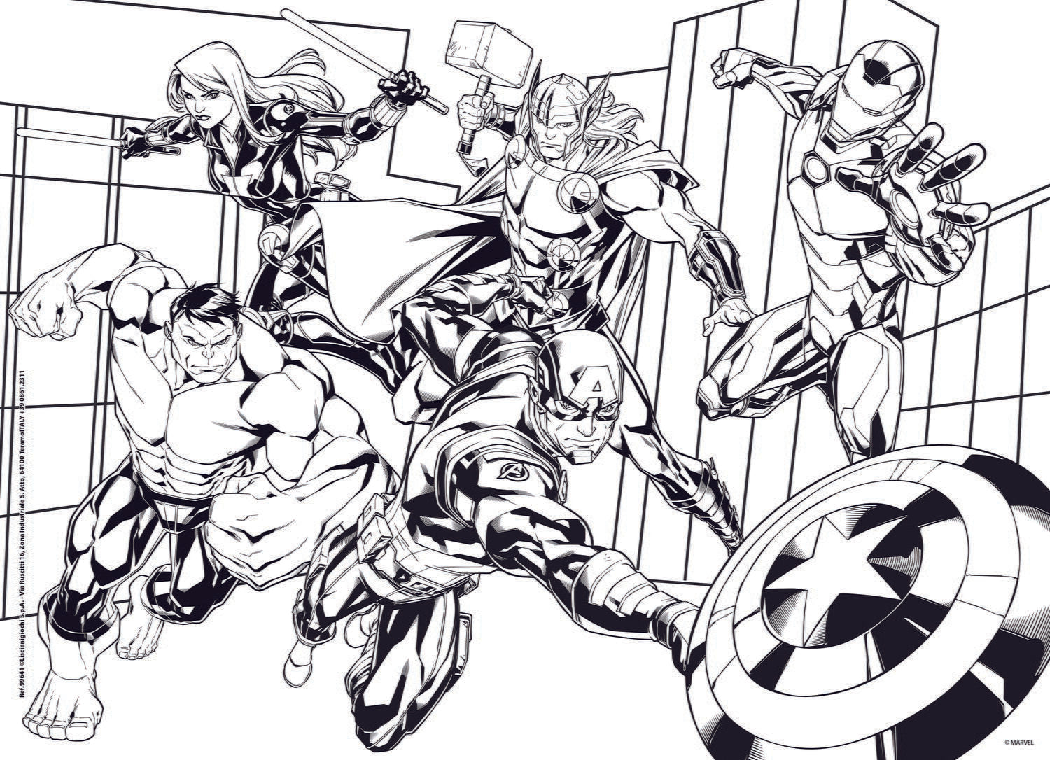 Puzzle de colorat - Avengers (48 de piese)