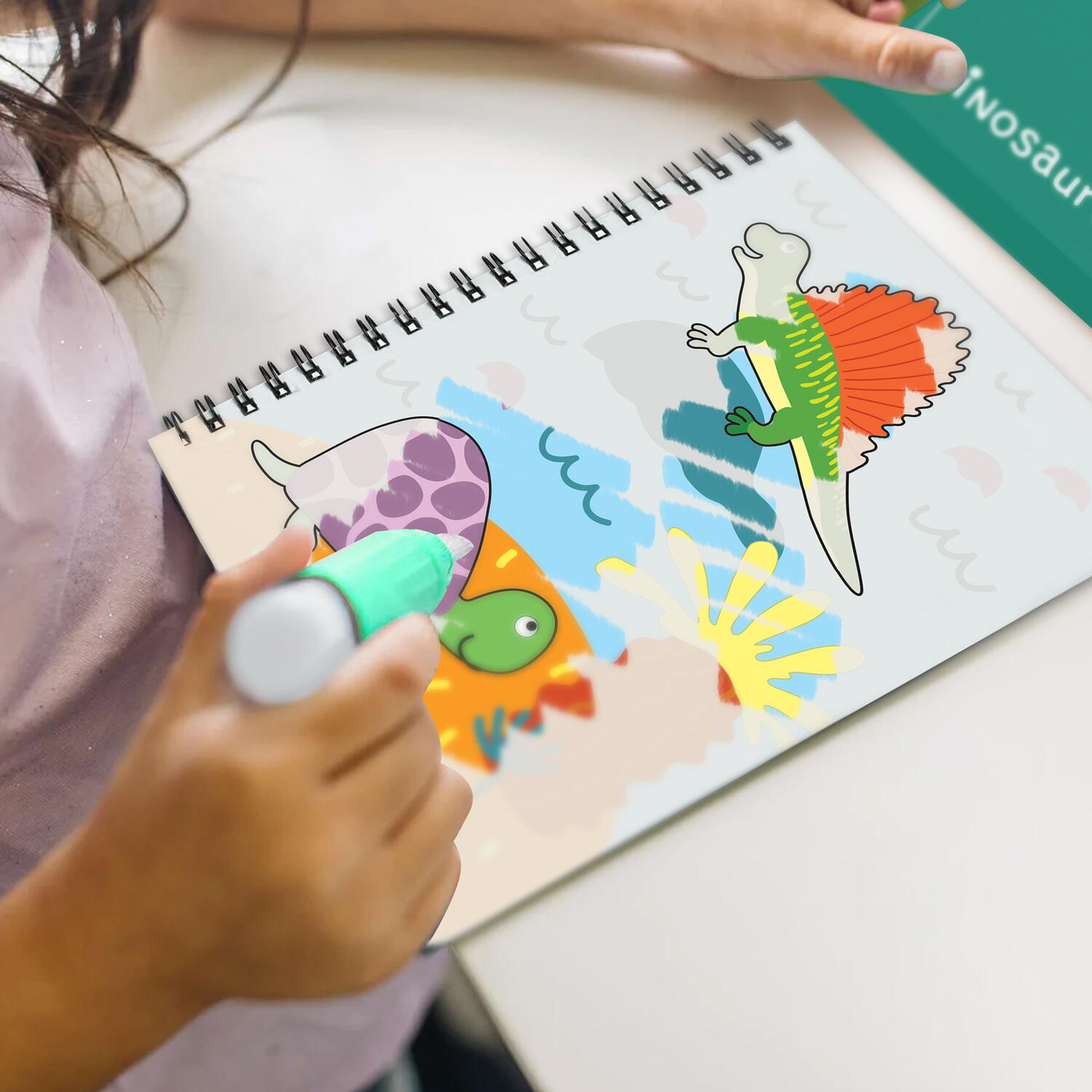 Set de colorat cu apa - Dinozauri