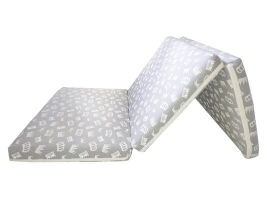 Saltea Pliabila Spuma Poliuretanica 120x60x5 cm - Coronite gri