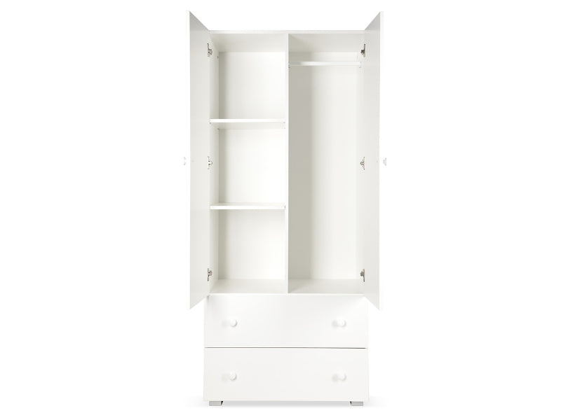 Dulap copii Klups PAULA Alb 2 Usi si 2 sertare