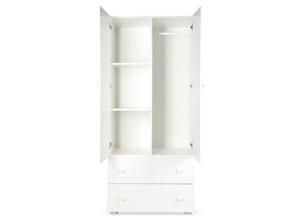 Dulap copii Klups PAULA Alb 2 Usi si 2 sertare