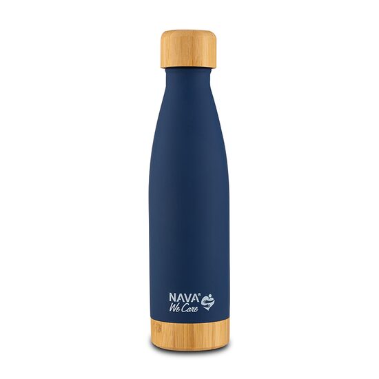 Sticla termoizolanta calatorii bambus Nava 500 ml navy