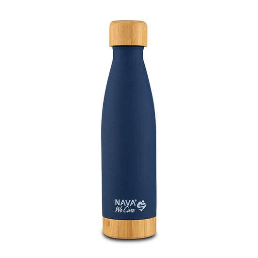 Sticla termoizolanta calatorii bambus Nava 500 ml navy