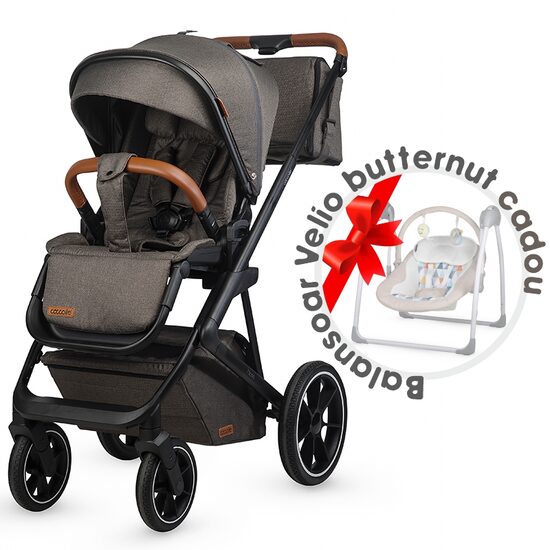 Carucior modular 2in1 C Nessia Anthracite+Balansoar bebelusi C Velio Butternut