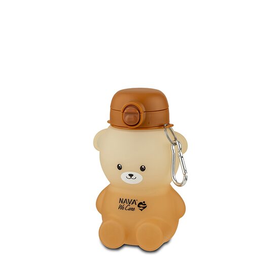 Sticla de apa din silicon, Nava We care, 600 ml, ursulet
