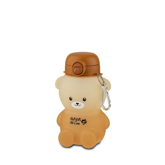 Sticla de apa din silicon, Nava We care, 600 ml, ursulet