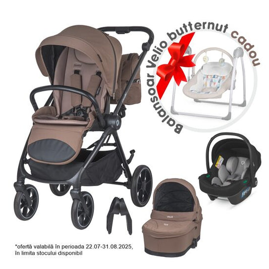 Carucior modular 2in1 Coccolle Serry Light taupe+ Scoica auto iSize Coccolle Knox Greystone