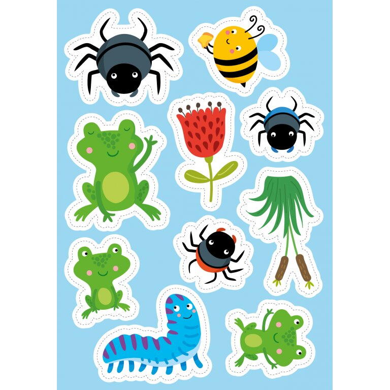 Carte de activitati cu abtibilduri - In gradina