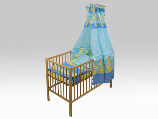 Lenjerie MyKids Happy Giraffe Albastru 5 Piese 120x60 cm