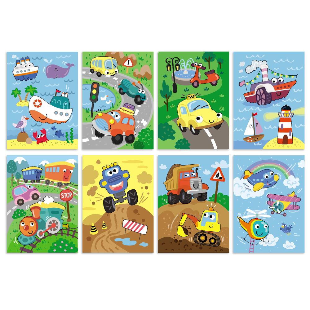 Set de colorat cu apa - Vehicule