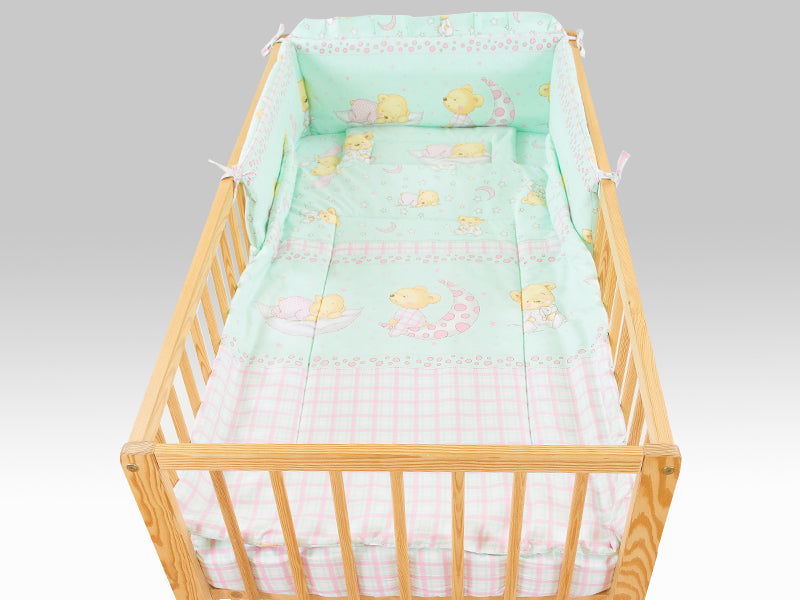 Lenjerie MyKids TEDDY STELUTE Turquoise M1 4+1 Piese 120x60 cm